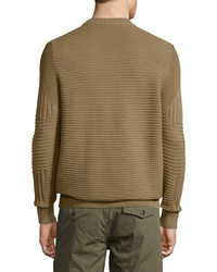 Belstaff Kallen Multi Stitch Crewneck Sweater Slate Green