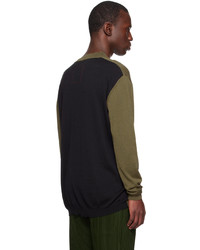 Uma Wang Khaki Black Duotone Sweater