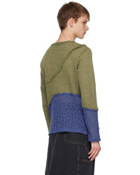 Andersson Bell Khaki Blue Contrast Sweater
