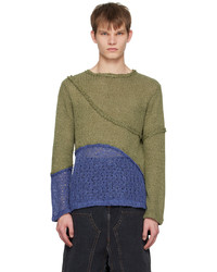 Andersson Bell Khaki Blue Contrast Sweater