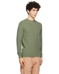 Sunspel Khaki Fine Texture Sweater