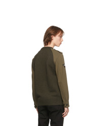 Alexander McQueen Khaki Hybrid Crewneck Sweatshirt