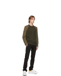 Alexander McQueen Khaki Hybrid Crewneck Sweatshirt