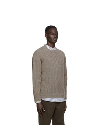Schnaydermans Khaki Mohair And Wool Seamless Rib Sweater