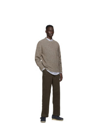 Schnaydermans Khaki Mohair And Wool Seamless Rib Sweater