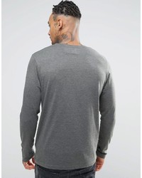 Asos Long Sleeve T Shirt With Crew Neck In Khaki