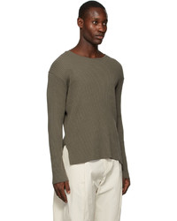 AMOMENTO Taupe Ribbed Knit Sweater