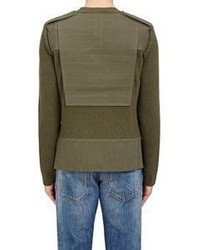 Valentino Virgin Wool Cashmere Military Sweater