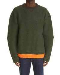 Sacai X Kaws Mixed Media Bias Knit Sweater
