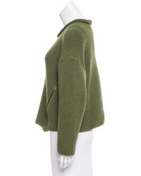 M Missoni Zip Accented Wool Blend Sweater