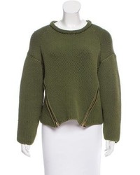M Missoni Zip Accented Wool Blend Sweater