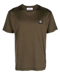Stone Island Compass Patch Cotton T Shirt