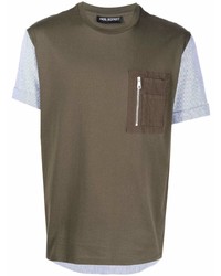 Neil Barrett Contrast Panel Zip Pocket T Shirt