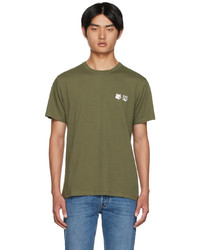 MAISON KITSUNÉ Green Double Fox Head T Shirt