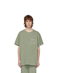 John Elliott Green Loose Stitch Pocket T Shirt