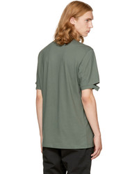 Helmut Lang Green Slash Sleeve T Shirt