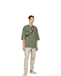 Kenzo Green Wool Tiger Crest T Shirt