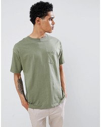 Pull&Bear Join Life Organic Cotton T Shirt In Khaki With Pocket