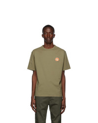 MAISON KITSUNÉ Khaki Flower Fox Patch T Shirt