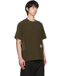 And Wander Khaki Hybrid Base Layer T Shirt
