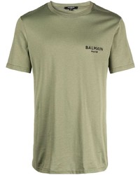 Balmain Logo Print Crew Neck T Shirt