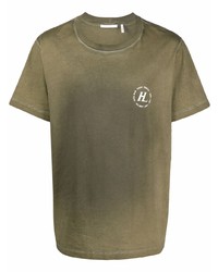 Helmut Lang Logo Printed Sprayed T Shirt