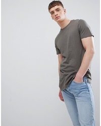 New Look Longline T Shirt In Khaki