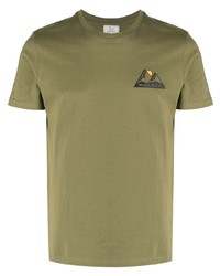 Woolrich Mountain Logo Cotton T Shirt