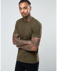 Asos Muscle T Shirt With Crew Neck In Green
