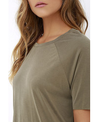 Right To Party Olive Green High Low Tee