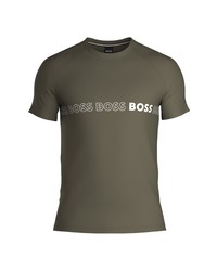 BOSS Slim Fit Crewneck Cotton Logo Tee In Open Green At Nordstrom