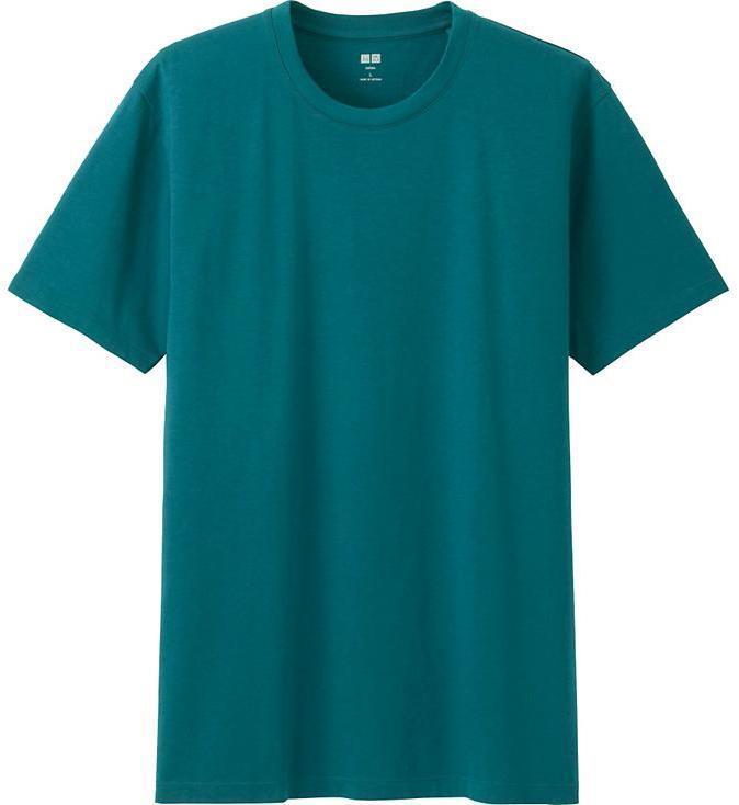 Uniqlo Mens T-Shirts & Tops  Men 100% Supima Cotton Crew Neck Short Sleeved  T-Shirt Green > Iniziative Immobiliari