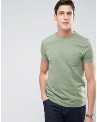 Asos T Shirt With Crew Neck And Pocket In Green