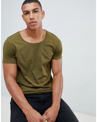 ASOS DESIGN T Shirt With Scoop Neck In Green