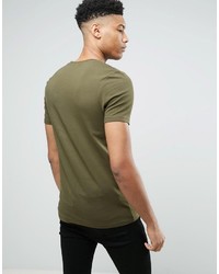 Asos Tall Muscle T Shirt In Green With Crew Neck