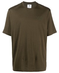 Y-3 Tonal Logo Print Cotton T Shirt