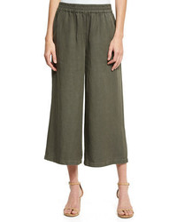 Eileen Fisher Elastic Waist Wide Cropped Pants