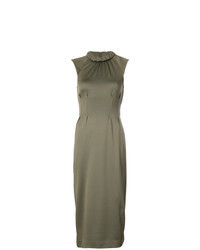 Olive Cutout Midi Dress