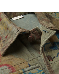 Dries Van Noten Parrot Tapestry Print Denim Jacket