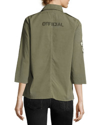 Mother Top Brass Fray Utility Jacket Green