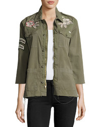 Mother Top Brass Fray Utility Jacket Green
