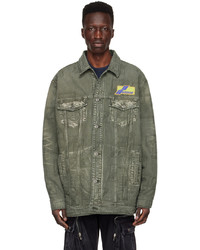 Olive Denim Shirt Jacket