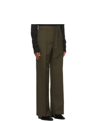 Lemaire Brown Wool Wide Leg Trousers