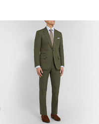 Kingsman Green Slim Fit Cotton Twill Suit Trousers