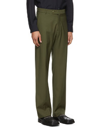 Martine Rose Khaki Wool Relaxed Trousers