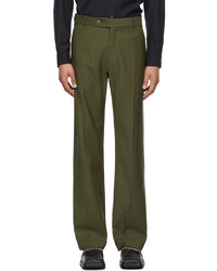 Martine Rose Khaki Wool Relaxed Trousers