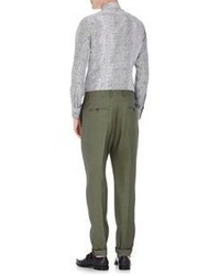 Lanvin Pleated Drop Rise Trousers Green