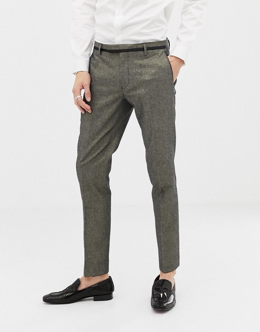 Twisted Tailor Super Skinny Gold Suit Trousers, $20 | Asos | Lookastic