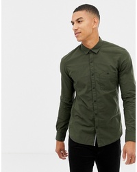 Tom Tailor Smart Regular Fit Shirt In Green Fine Stripe