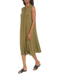 Eileen Fisher Jersey Mandarin Collar Duster Dress